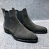 Elegant Velvet Chelsea Boots for Men - Stylish Ankle Dress Footwear